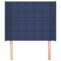 Tête de lit avec oreilles Bleu 103x16x118/128 cm Tissu