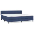 cadre de lit avec matelas Bleu 200x200 cm Tissu