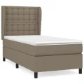 cadre de lit avec matelas Taupe 90x190 cm Tissu