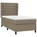 cadre de lit avec matelas Taupe 90x190 cm Tissu
