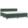 cadre de lit et matelas Vert foncé 200x200cm Velours