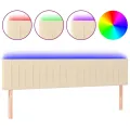 Tête de lit à LED Crème 200x5x78/88 cm Tissu