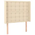Tête de lit à LED Crème 93x16x118/128 cm Tissu