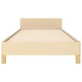 Cadre de lit avec tête de lit Crème 100x200 cm Tissu