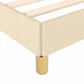 Cadre de lit avec tête de lit Crème 100x200 cm Tissu