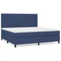 cadre de lit avec matelas Bleu 200x200 cm Tissu