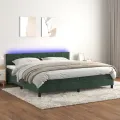 cadre de lit avec matelas LED Vert foncé 200x200 cm