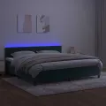 cadre de lit avec matelas LED Vert foncé 200x200 cm