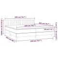 cadre de lit avec matelas LED Vert foncé 200x200 cm