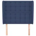 Tête de lit avec oreilles Bleu 83x23x118/128 cm Tissu