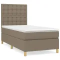 cadre de lit avec matelas Taupe 90x190 cm Tissu
