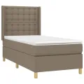 cadre de lit matelas et LED Taupe 90x190 cm Tissu