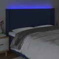 Tête de lit à LED Bleu 203x16x118/128 cm Tissu