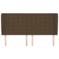Tête de lit avec oreilles Marron foncé 203x23x118/128 cm Tissu