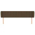 Tête de lit avec oreilles Marron foncé 203x23x78/88 cm Tissu