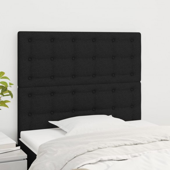 Têtes de lit 2 pcs Noir 80x5x78/88 cm Tissu