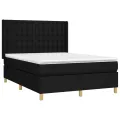 cadre de lit avec matelas Noir 140x190 cm Tissu