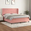 cadre de lit avec matelas Rose 180x200 cm Velours