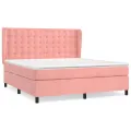 cadre de lit avec matelas Rose 180x200 cm Velours