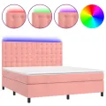 cadre de lit matelas et LED Rose 180x200 cm Velours