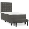 cadre de lit et matelas Gris foncé 90x200 cm Velours