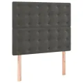 cadre de lit et matelas Gris foncé 90x200 cm Velours