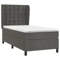 cadre de lit et matelas Gris foncé 90x190 cm Velours