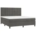 cadre de lit et matelas Gris foncé 180x200cm Velours