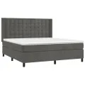 cadre de lit matelas et LED Gris foncé 180x200 cm