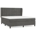 cadre de lit et matelas Gris foncé 180x200cm Velours