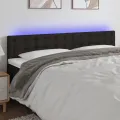 Tête de lit à LED Noir 180x5x78/88 cm Tissu