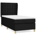 cadre de lit avec matelas Noir 90x200 cm Tissu