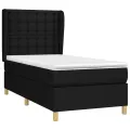 cadre de lit avec matelas Noir 90x200 cm Tissu