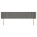 Tête de lit avec oreilles Gris foncé 183x23x78/88 cm Tissu