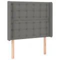 cadre de lit avec matelas Gris foncé 90x200 cm Tissu