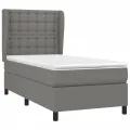 cadre de lit avec matelas Gris foncé 90x200 cm Tissu