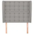 Tête de lit avec oreilles Gris clair 93x23x118/128 cm Tissu