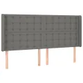 Tête de lit à LED Gris foncé 183x16x118/128 cm Tissu
