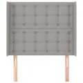 Tête de lit avec oreilles Gris clair 93x16x118/128 cm Tissu