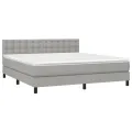 cadre de lit et matelas et LED Gris clair 180x200 cm