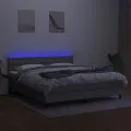 cadre de lit et matelas et LED Gris clair 180x200 cm