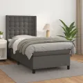 cadre de lit avec matelas Gris 90x200 cm Similicuir