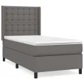 cadre de lit avec matelas Gris 90x200 cm Similicuir