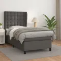 cadre de lit avec matelas Gris 90x200 cm Similicuir