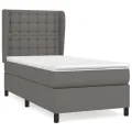 cadre de lit avec matelas Gris 90x200 cm Similicuir