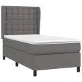 cadre de lit avec matelas Gris 90x200 cm Similicuir