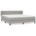 cadre de lit avec matelas Gris clair 180x200cm Tissu