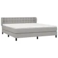 cadre de lit avec matelas Gris clair 180x200cm Tissu