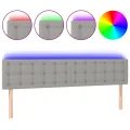 Tête de lit à LED Gris clair 180x5x78/88 cm Tissu