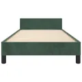 Cadre de lit avec tête de lit Vert foncé 90x200 cm Velours